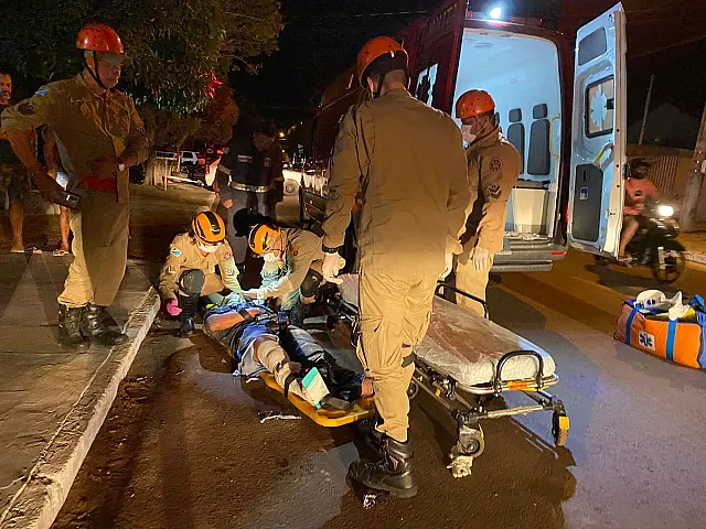 Acidente entre veículos deixa motociclista ferido em Anastácio