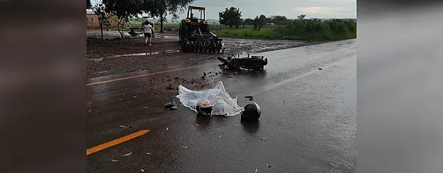Motociclista morre após colisão com trator na rodovia MS-258, em Sidrolândia