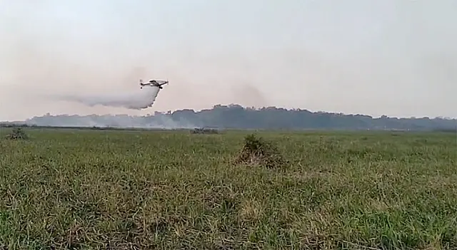 Combate a incêndios em reserva indígena do Pantanal completa 3° dia
