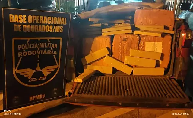 Carga de maconha avaliada em R$ 1,5 milhão é apreendida durante fiscalização na MS-162