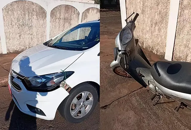 Motociclista bêbada bate em táxi, tenta fugir e acaba presa