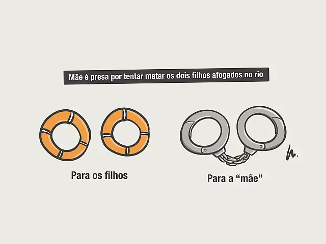 Mãe é presa por tentar matar os dois filhos afogados no rio