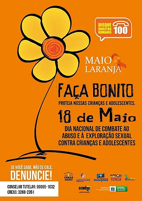 'Maio Laranja' alerta para abuso e exploração sexual de crianças e adolescentes em Bodoquena