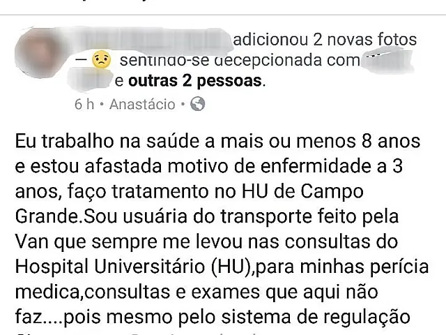 Decisão de levar a CG somente pacientes SUS revolta quem depende da Van