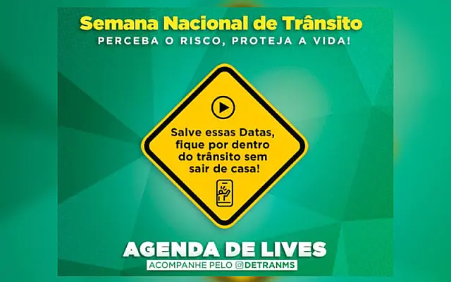 Semana Nacional do Trânsito do Detran tem quatro lives programadas para este mês