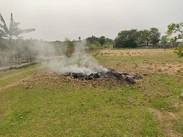 Mulher é multada por atear fogo em lixo de terreno