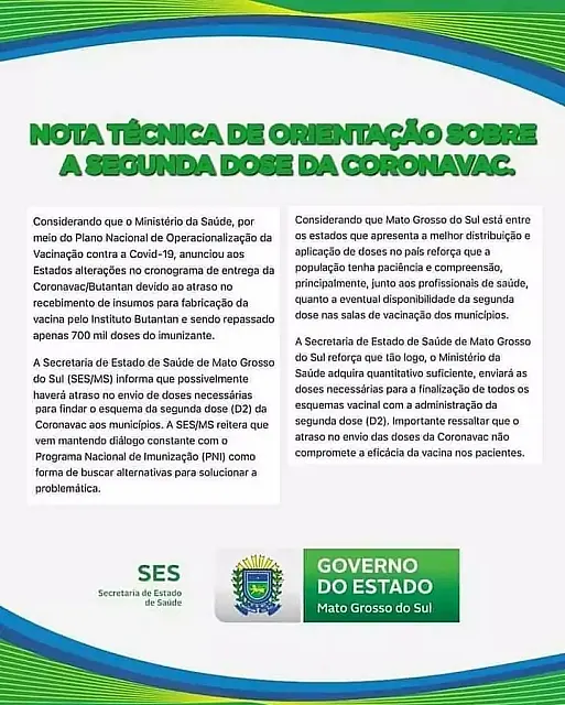Bonito esclarece questionamentos sobre a segunda dose da vacina contra à Covid-19