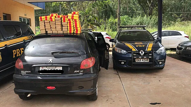 PRF apreendeu 61,8 quilos de cocaína em automóvel na BR-262