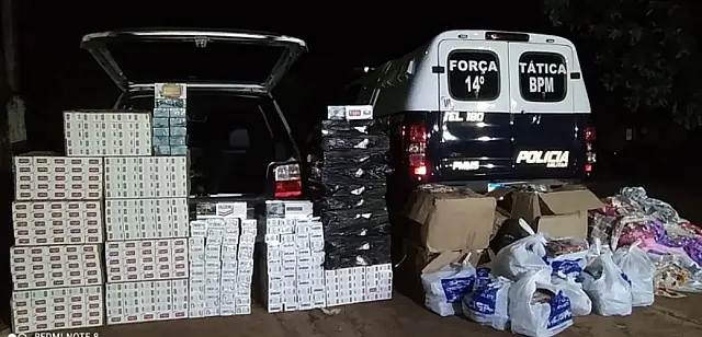 PM apreende carga de contrabando paraguaio