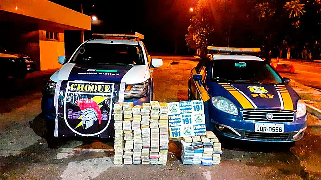 PRF apreende suspeitos e 142 kg de cocaína em Miranda