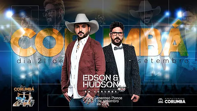 Edson & Hudson se apresentam amanhã em Corumbá