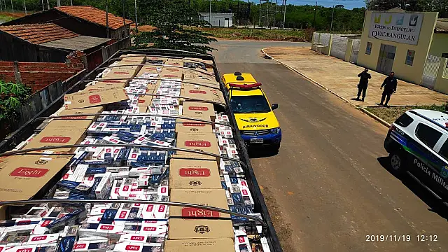 Carregamento de cigarro apreendido em Bodoquena está avaliado em mais de R$ 1 milhão