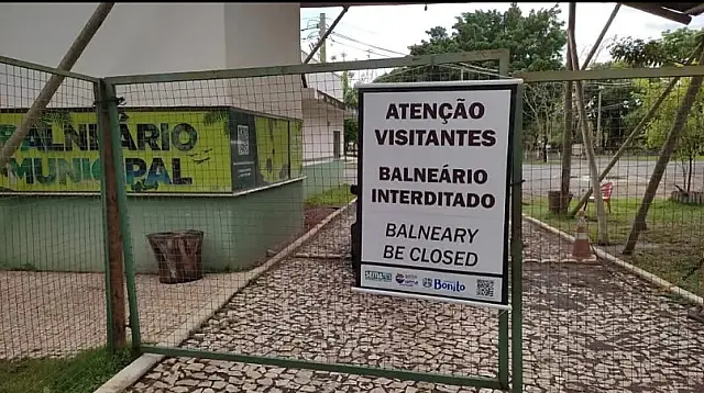 Fortes chuvas fecham Balneário Municipal em Bonito neste domingo