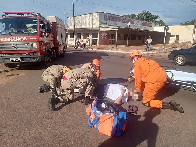 Motociclista fica ferido em acidente com carro em Anastácio