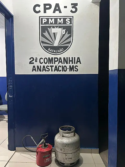 PM prende suspeito de furto em Anastácio e recupera botijão de gás