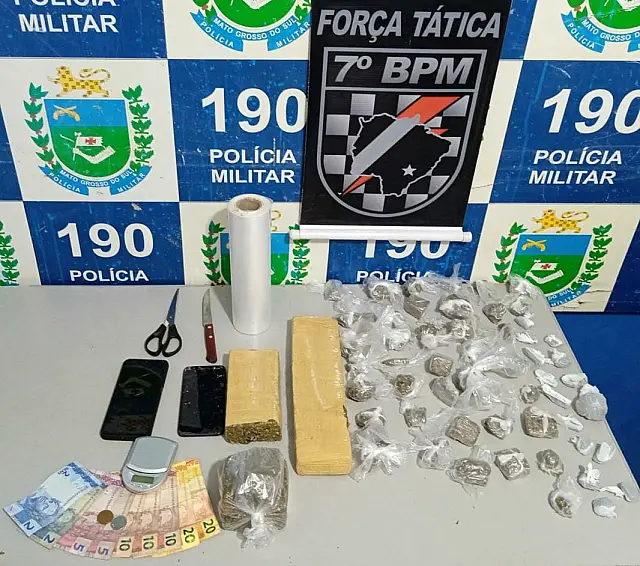 Dupla é presa em boca de fumo no bairro Afonso Paim com 54 "paradinhas" de maconha