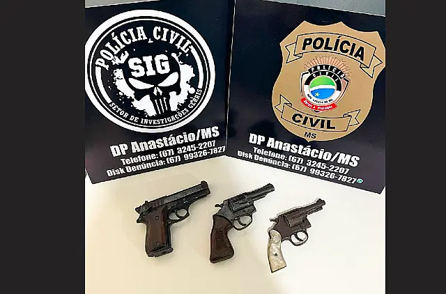 Polícia Civil recupera armas furtadas e prende receptador em Anastácio