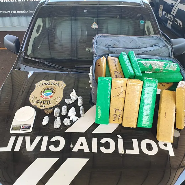 Suspeitos de tráfico são presos e droga é apreendida em Maracaju