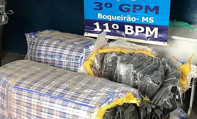 PM apreende mercadorias ilegais sem documentação em distrito de Jardim