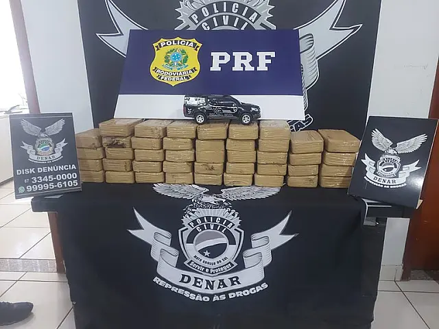 Ação conjunta de policiais apreende 43,2 kg de cocaína