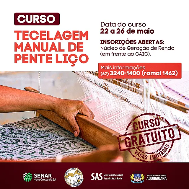 Geração de Renda está com inscrições abertas para curso de tecelagem manual