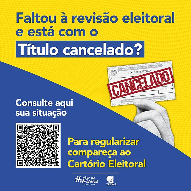 Mais de 36 mil eleitores em MS não votarão em 2024 se não regularizarem seus títulos