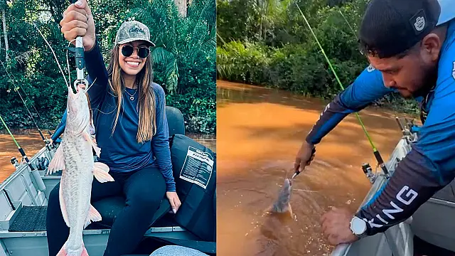Pescador fisga raro surubim barbado e devolve à natureza