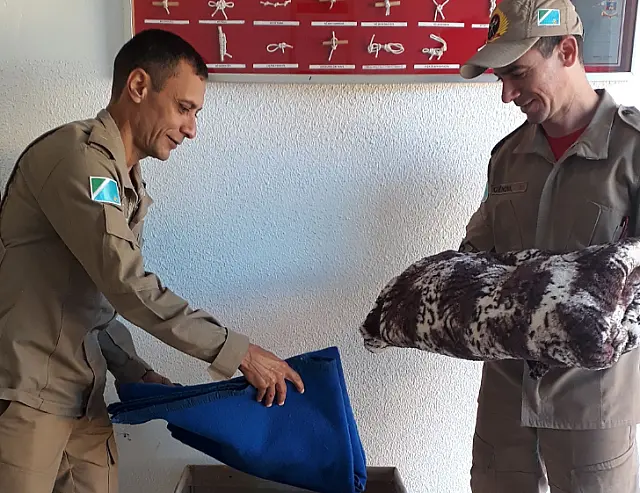 Corpo de Bombeiros Militar em Aquidauana recebe doações para a Campanha do Agasalho 2019