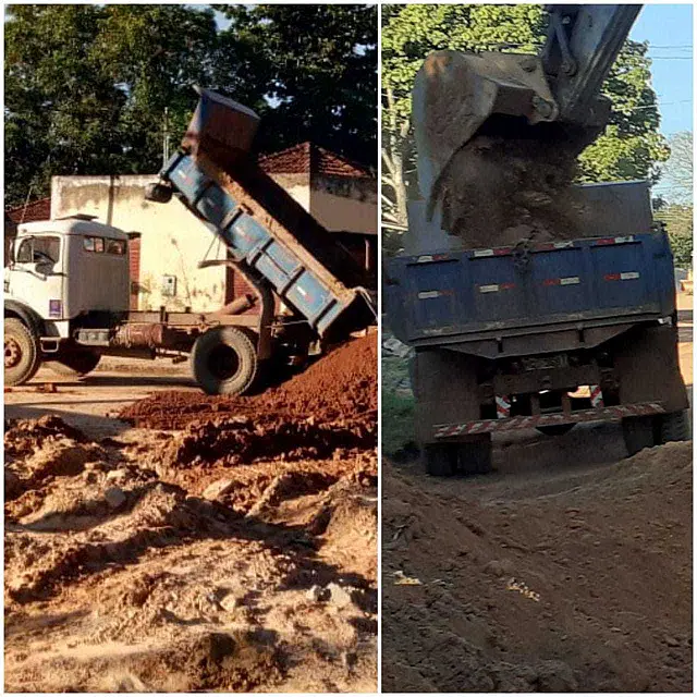 Ladrões furtam caminhão de construtora que faz obra de asfalto em Aquidauana