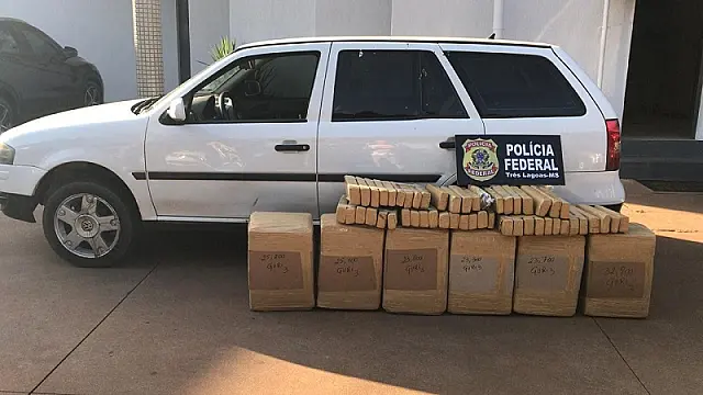 Em carro com 200 kg de maconha, homem é preso por tráfico de drogas interestadual