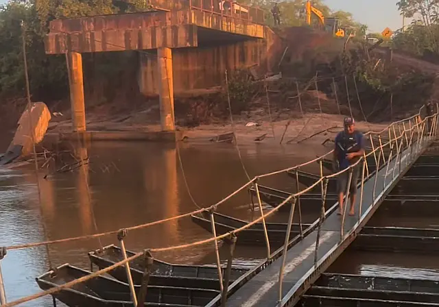 Batalhão de Aquidauana atua após queda de ponte em Rio Negro