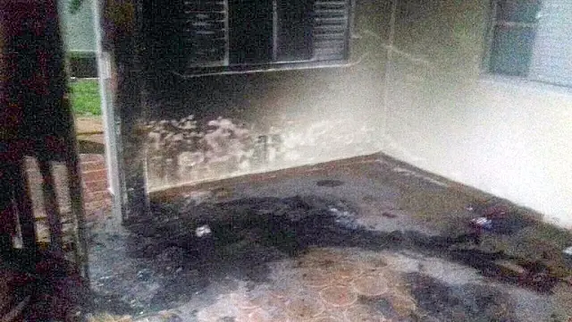 Durante surto, homem tenta cometer assassinatos e provoca incêndio em alojamento