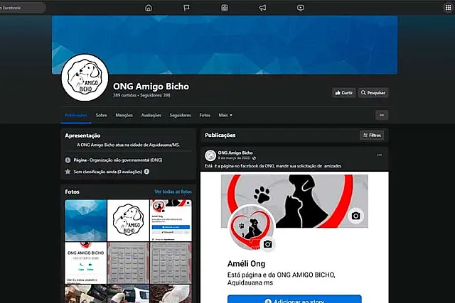 Ong de proteção animal de Aquidauana tem conta invadida