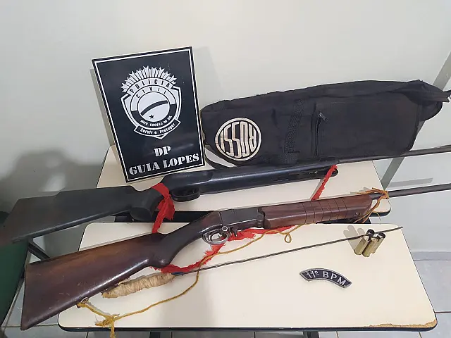 Polícia apreende munições e armas de fogo em aldeia de Guia Lopes