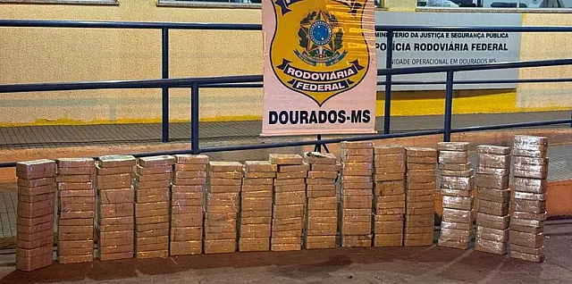 PRF apreende 235 kg de cocaína escondidos em carga de erva-mate na BR-267