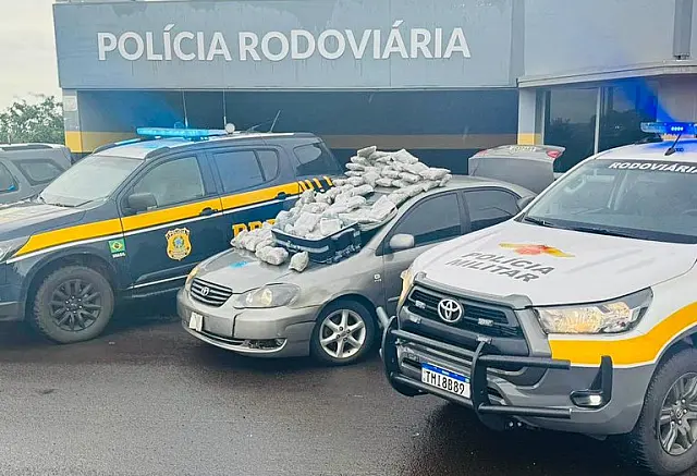 PRF e PM de São Paulo apreendem 66,5 kg de skunk na BR-267 de Bataguassu