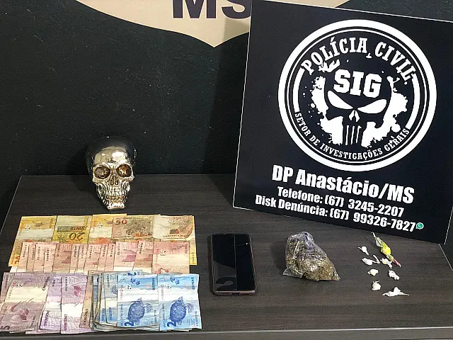 Polícia Civil fecha boca de fumo em Anastácio e prende traficante