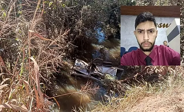 Jovem morre após bater carro em árvore e cair em córrego em Três Lagoas