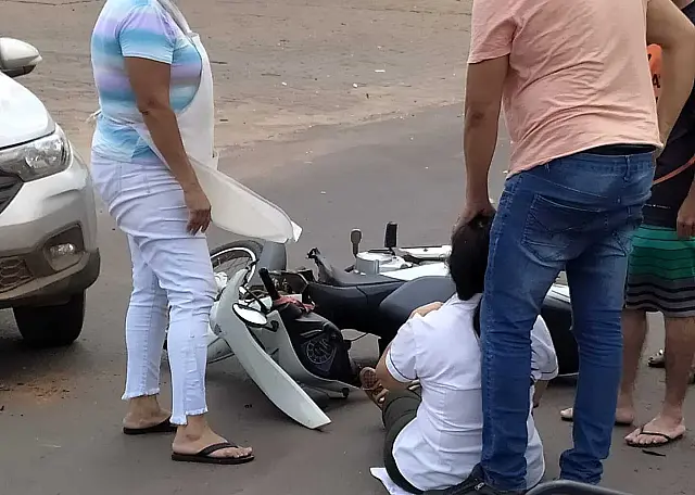 Motociclista fica ferida após acidente em Anastácio