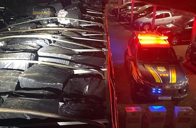 PRF apreende 105 mil maços de cigarros contrabandeados em Campo Grande
