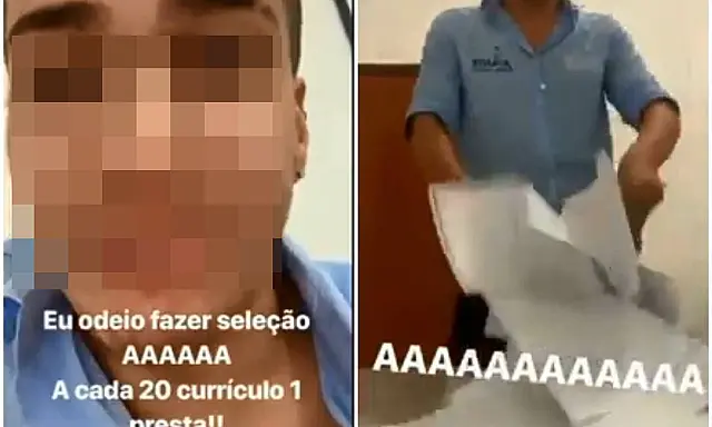 Funcionário debocha de currículos em vídeo, gera revolta nas redes e é demitido