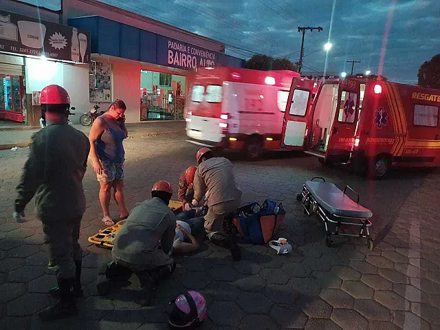 Cachorro atravessa rua e provoca acidente com moto em Aquidauana