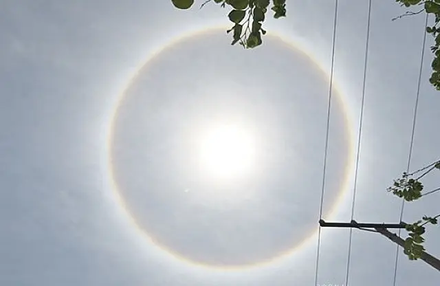 Encantador, fenômeno halo solar chama atenção no céu de Corumbá