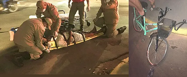 Colisão entre caminhão boiadeiro e bicicleta deixa homem ferido em Aquidauana