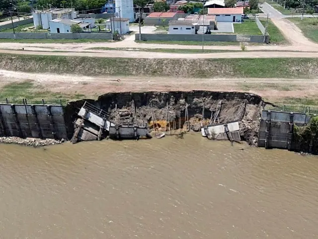 Barragem que cedeu as margens do rio Paraguai estava em manutenção