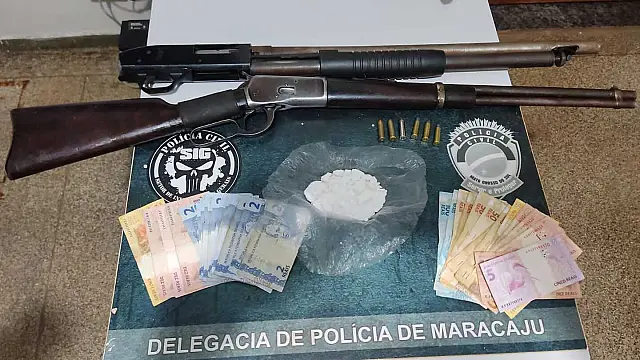 Comerciante acusado de tráfico de drogas é preso com armas e munições