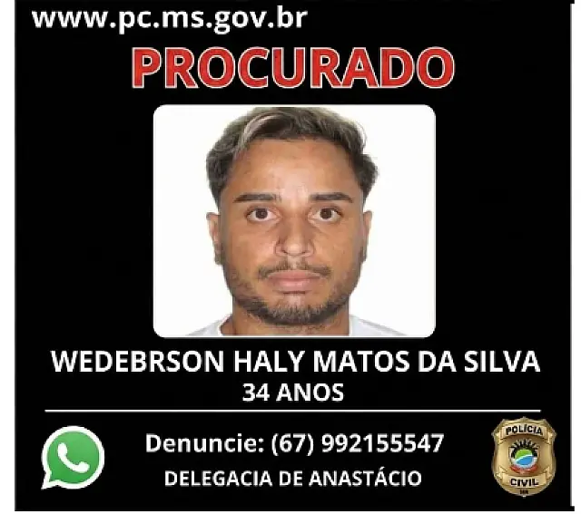 Polícia Civil segue em busca de outro envolvido em homicídios em Anastácio