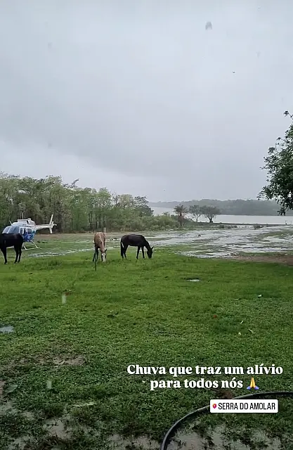 Chuva chega à Serra do Amolar e afasta incêndio na área