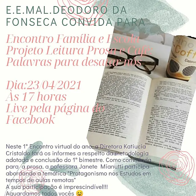 Escola Estadual Marechal Deodoro da Fonseca faz live sobre literatura