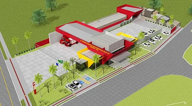 Construção do quartel do Corpo de Bombeiros de Bonito segue cronograma